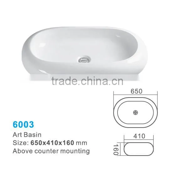 Hanging Ceramic Sink Above Counter Art Basin for Bathroom photo-2