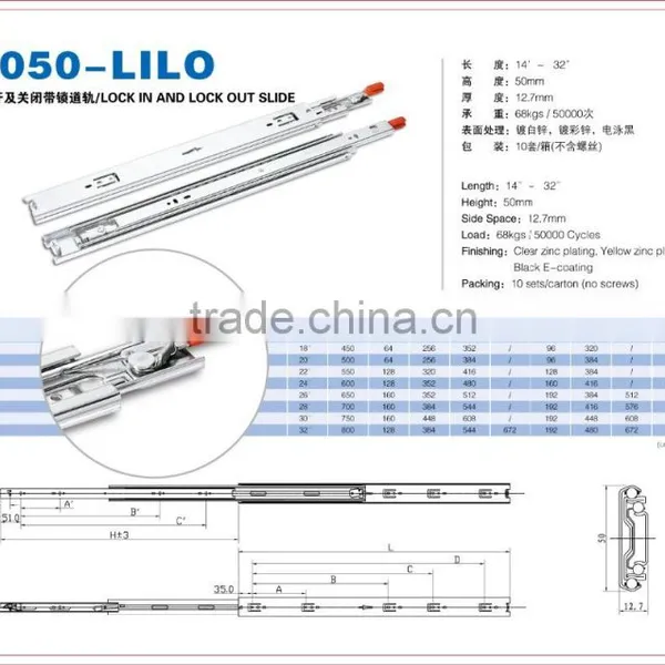 Lock in Lock Out Heavy Duty Ball Bearing Slide 1050-LILO photo-2