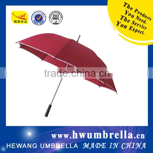 Aluminum Shaft Silver Coated Handle Auto Open Straight Golf Umbrella photo-3