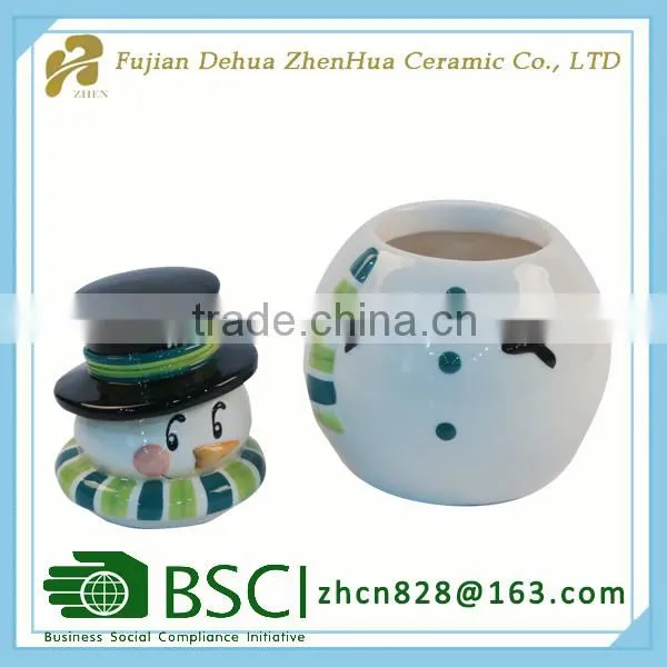 Ceramic Christmas Snowman Small Sugar Pot photo-2