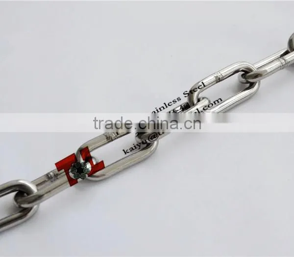 304 316 Stainless Steel DIN763 Long Link Chain with Diameter 4mm