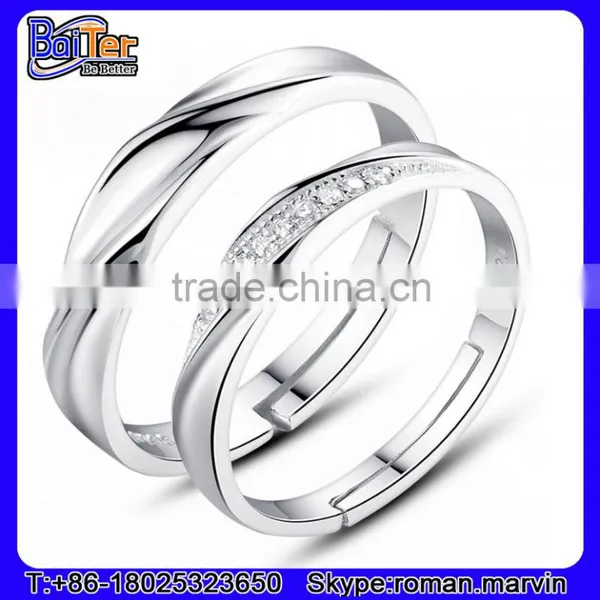 Blue Stainless Steel Couple Wedding Rings for Couples photo-5