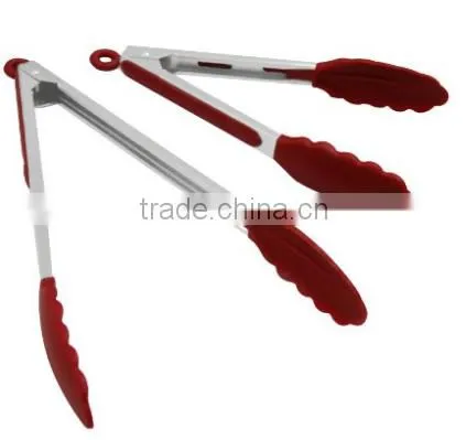 Food Grade Red Silicone Function of Food Tongs Kitchen Tongs photo-6