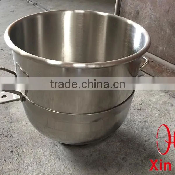 Commercial Kitchen Use Stainless Steel Round Mixing Bowl With Handle for Food Machine, Knead Dough and Egg Stirring