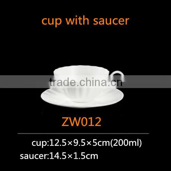 200ml Bone China Ceramic Tea Cup Unique Shape Coffee Cup and Saucer photo-2