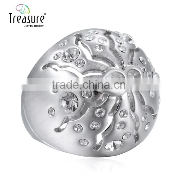 Treasure Factory 2015 New Design Rings Silver Jewelry Hollow Out Spider Shape Set Auger Alloy Ring photo-4
