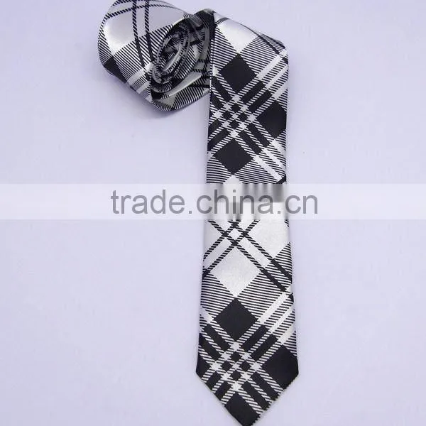 100%polyester Checkered Pattern Mens Neck Ties