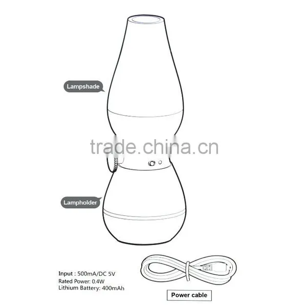 Blowing Control USB Rechargeable Smart Table Kerosene Lamp photo-6