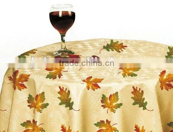 Pvc Non-woven Flower Design Round Vinyl Tablecloth, Latest Design Printing Round Vinyl Tablecloth