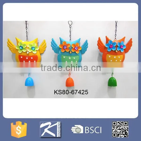 New and Hot Selling Metal Owl Wind Bell Owl Hanger Wall Decoration Home Decoration photo-2