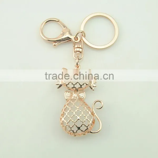 Custom Cat Shaped Keychain Maker Metal Gold Opal Acrylic Keychain for Sales Supplier's Choice photo-2