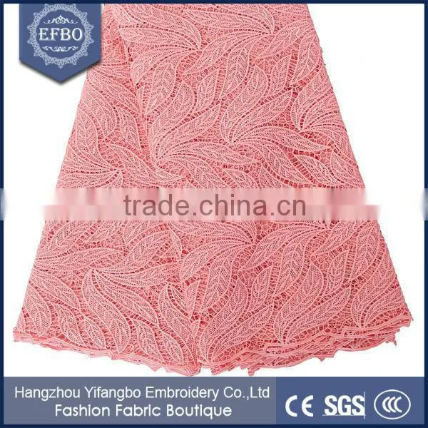Simple Design Style Guipure Lace Fabric / Purple Color UK Embroidery Lace Fabric For Wedding Dress photo-2