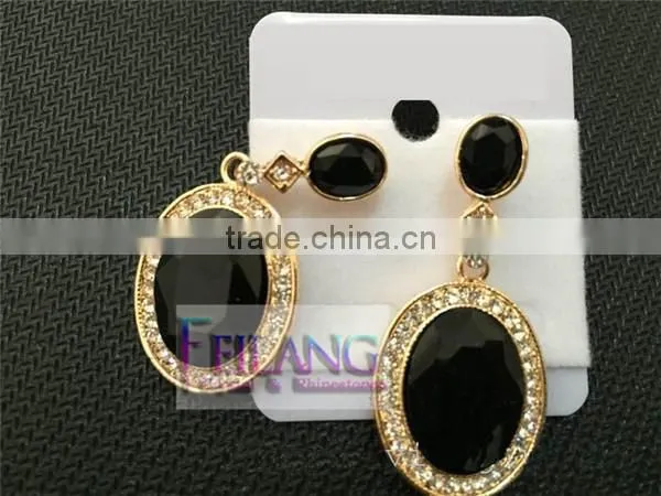 Retro Fashion Flash Diamond Earrings Round Color Drop Earrings photo-3
