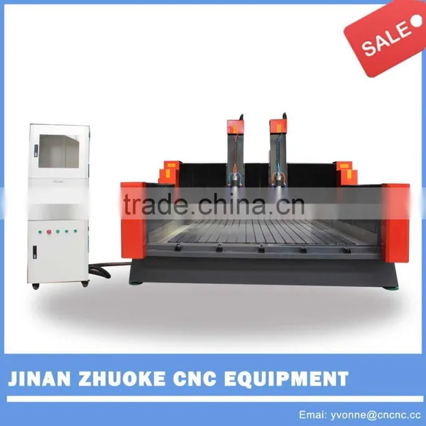 Z 500mm Two Heads Cnc Router Stone Cutter for Marble Granite ZK-1530 1500*3000mm