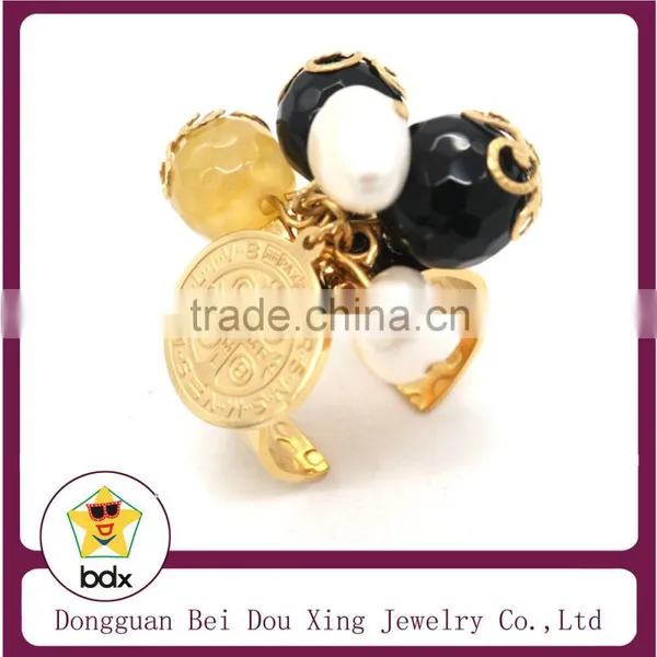 Best Selling Stainless Steel 18K Gold Color Catholic Medalla De San Benito Saint St Benedict Medallion Medal Charm Rosary Ring photo-2