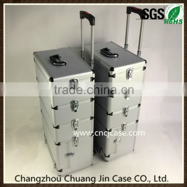 Professional Make up Barber Tool Trolley Case ABS Aluminum Tool Case With Wheel Quality Choice photo-2