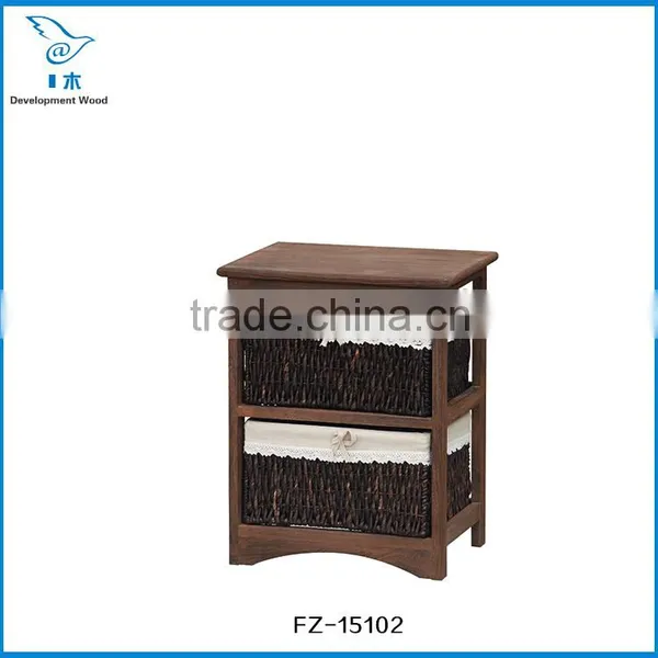Wooden Storage Cabinet With Rattan/Wicker Drawer Quality Choice photo-2
