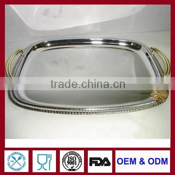 Sterling Silver Holloware Metal Salver Silver Plated Serving Trays for Wedding Tableware Service Tray