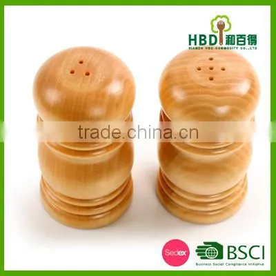 Kitchen Wooden Manual Salt and Pepper Shaker Set photo-2
