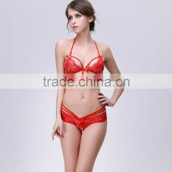 Hot Red Open Sexy Girl Bra and Panty Sets photo-4