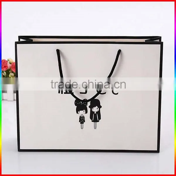 High Quality White Paper Bag for Clothes With Black Printing photo-3