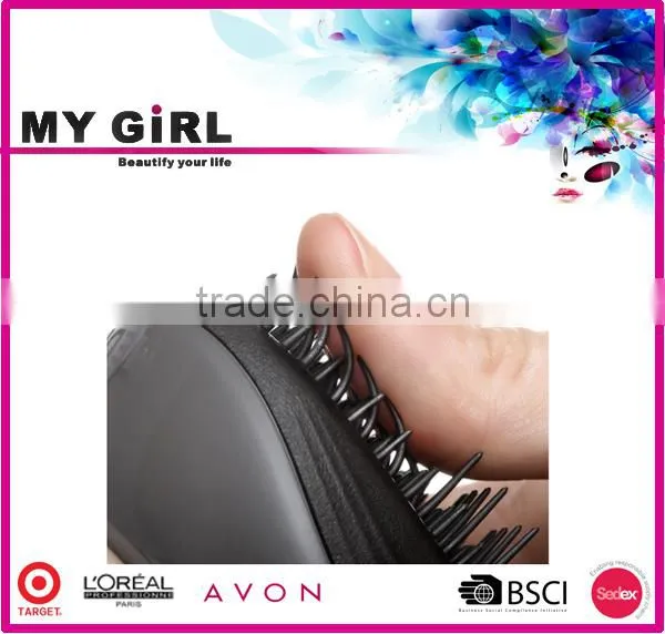 2016 MY GIRL Ningbo Wholesale High Quality Detangling Hair Bush Black Rubber Air Cushion Detangling Brush photo-5