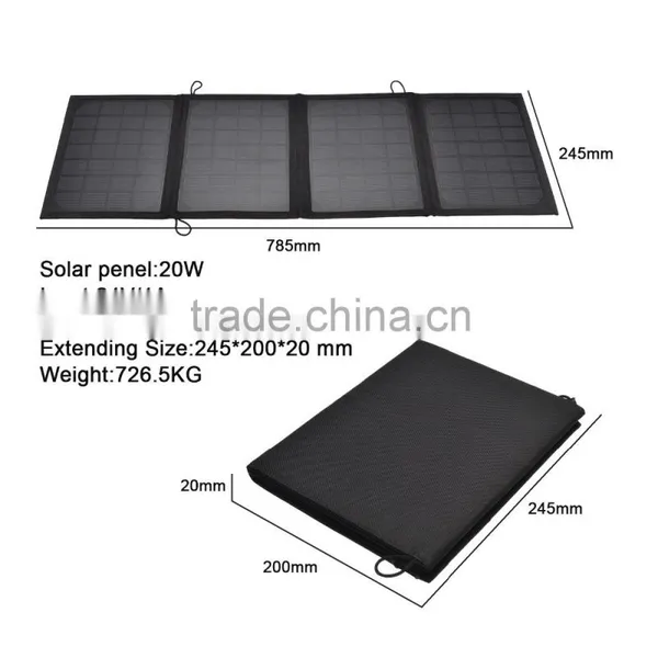 2016 New Arrival 20W Foldable Outdoor Camping Emergency Solar Bag Foldable Solar Panel for Laptop photo-5