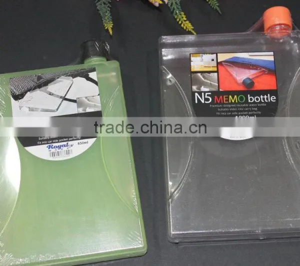 A5 850ml Flat Transparent Memo Water Bottle, N5 1000ml Memo Water Bottles, 2016 Design Memo Water Bottle! photo-5