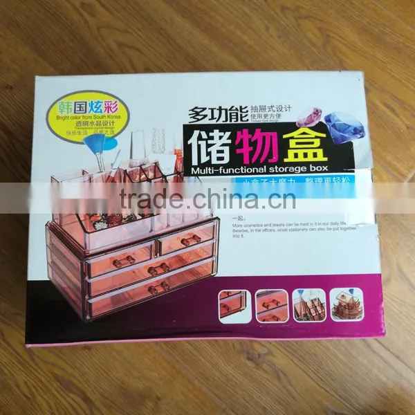 Wholesale Household 2pcs Clear Cosmetic Acrylic Makeup Organizer With 8 Grids 16 Darwers for Store Jewelry Cosmetic photo-6