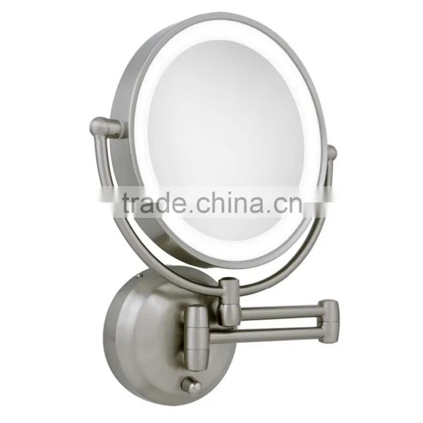 LED Wall Mount Mirror, Satin Nickel LED Wall Makeup Mirror photo-4
