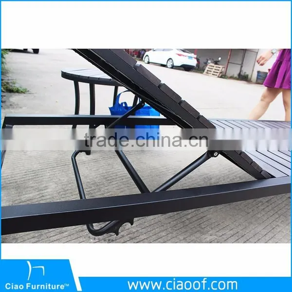 Aluminum Frame Beach Bed Wood / Wooden Sun Lounger / Teak Sun Lounger photo-5