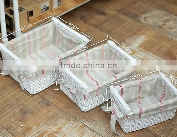 Wholesale Handmad Corner Wicker Storage Basket Wicker Office Storage Baskets White Wicker Basket photo-5