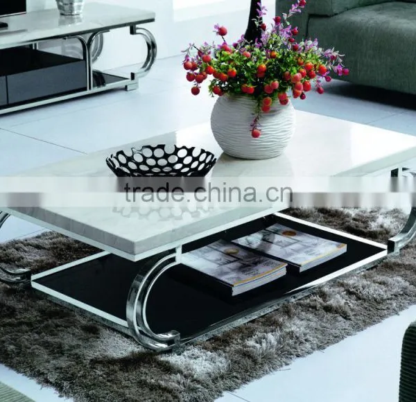 C144 Marble Top Living Room Furniture Travertine Marble Coffee Table photo-2