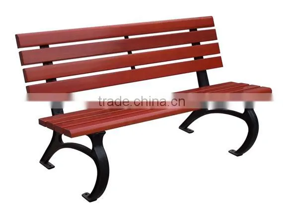 Outdoor Solid Wood Bench Cast Iron Legs photo-6