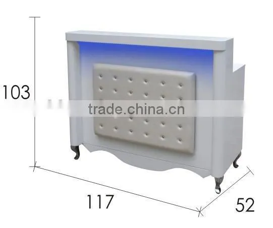 Pain Nail Salon Reception Desk Painted Finished Acetone Proof Office Table Design Receptionist Table TKN-C57B photo-2