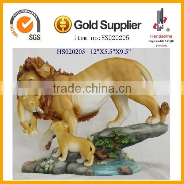 17.5 Inch Resin Craft Decoration Large Lively Animal Lion Statues For Sale photo-6