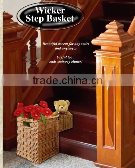 RH-4564 High Quality Wholesale Large Wicker Step Basket or Willow House Stair Storage Baskets photo-2