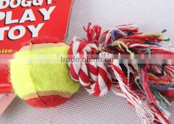 Multicolor Cotton Rope Toy With Two Tennis /PET TOY photo-2