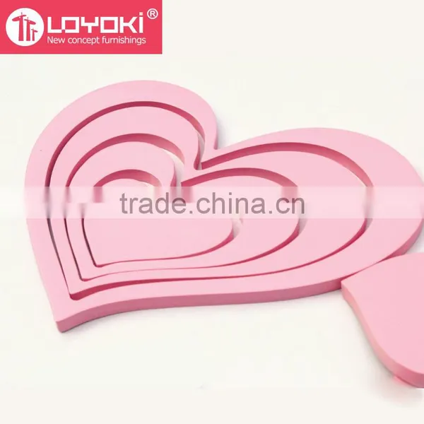 Cute Love Shape Wood Sticker Home Accessories Room Decor 3d Wall Stickers for Kids Wall Murals Home Decor Wholesale photo-5