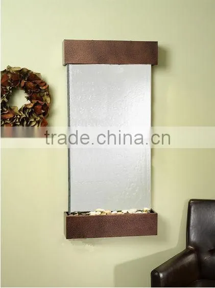Stainless Steel Wall Mounting Mirror Water Fall Fountain Indoor Entryway photo-2