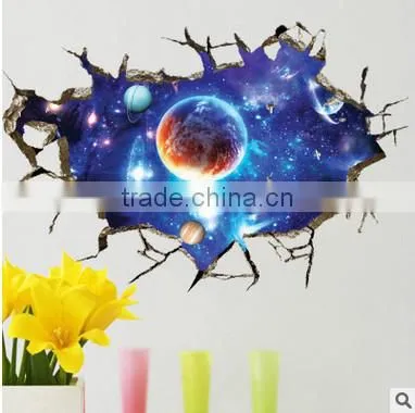 Space and Planets Design Adhesive 3D Wall Paper , Wall Sticker photo-3