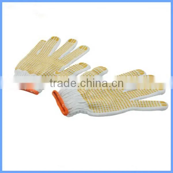 One Side Cotton PVC Dotted Working Gloves photo-2