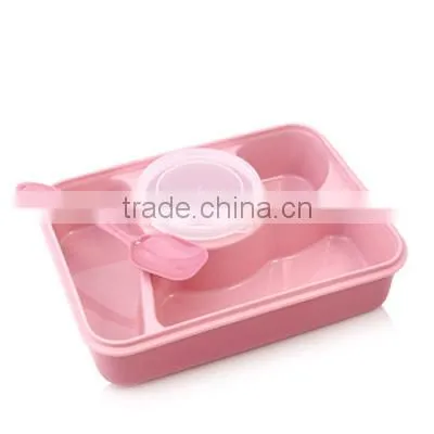 Best Selling High Quality Lovely Pupil Separated Plastic Microwave Oven Kids Lunch Box photo-2