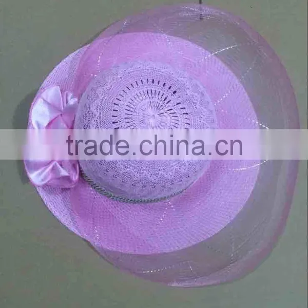 Cheap Lace Hollow Summer Lady Straw Hat for Weddings photo-4