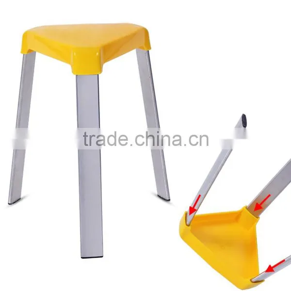 Candy-colored Thick Stainless Steel Household Plastic Stool photo-3