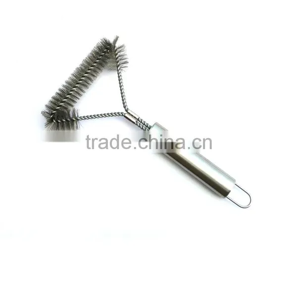 Wholesale Factory 12'' Bbq Cleaning Brush Brass Wire BBQ Grill Cleaning Brush BBQ Grill Brush photo-3