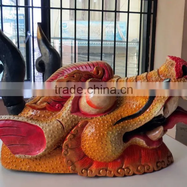 Dragon Mask Wall Hanging Decor Handmade in Nepal photo-3