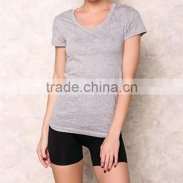 Korean Ladies Tops Latest Neck Design Fashion Tee Shirt HST3788 photo-4