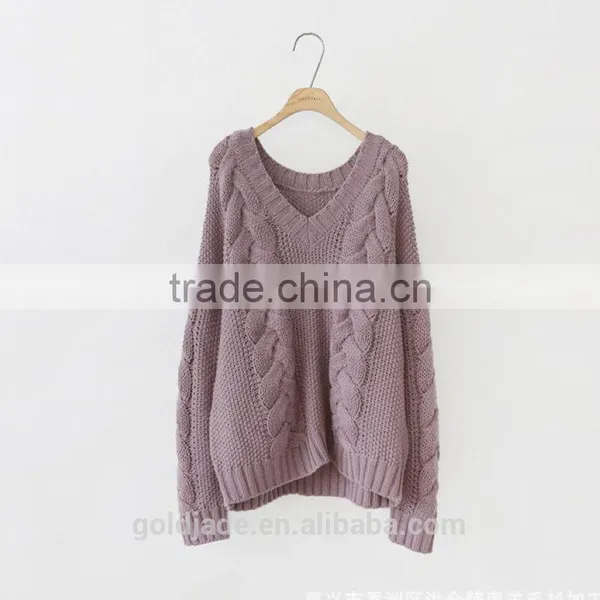 Plus Size Women Sexy V-neck Knit Sweater Outerwear Pullover Tops Knitted Cashmere Sweater Women photo-6