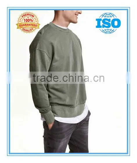 Men's Washed Sweatshirt Cut&sew Sweater